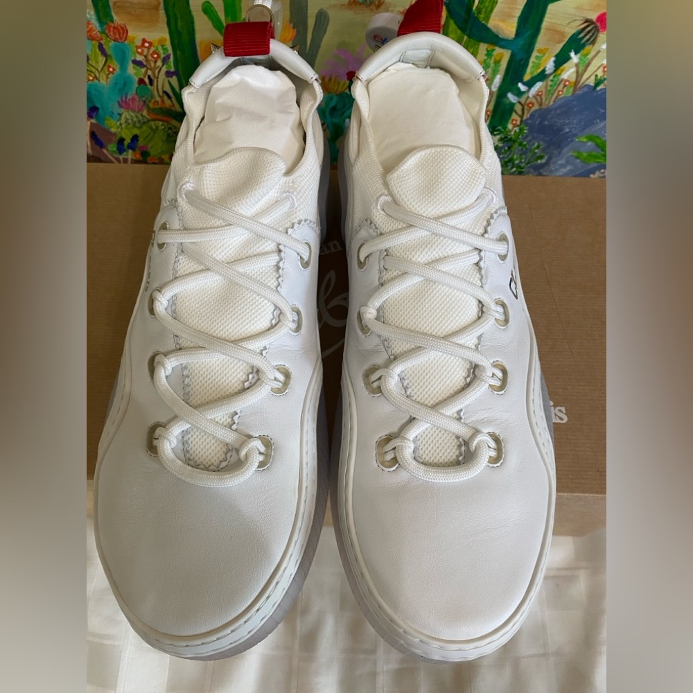 Christian Louboutin Arpoador Flat, Leather, Suede,Men’s Sneakers,Wht, EU43/US 10 - Picture 5 of 16
